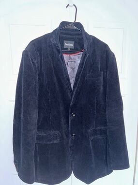 Vintage-style Corduroy Blazer / Jacket / Sport coat - Dark Blue - EXCELLENT
